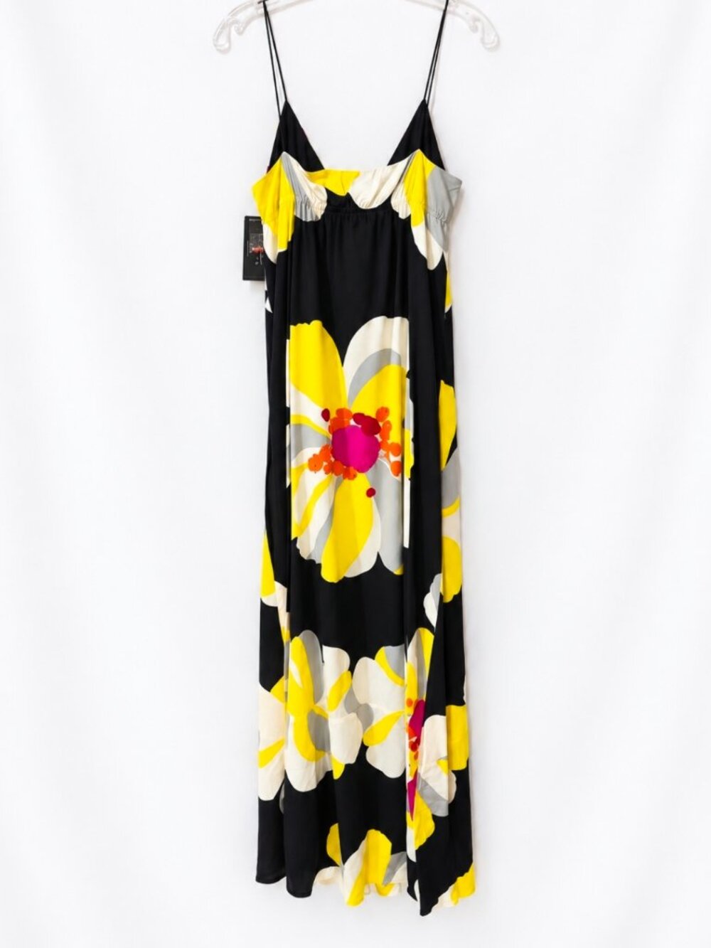 Nicole Miller Studio NWT $575 Silk Floral Ruffle Maxi Dress Size 10